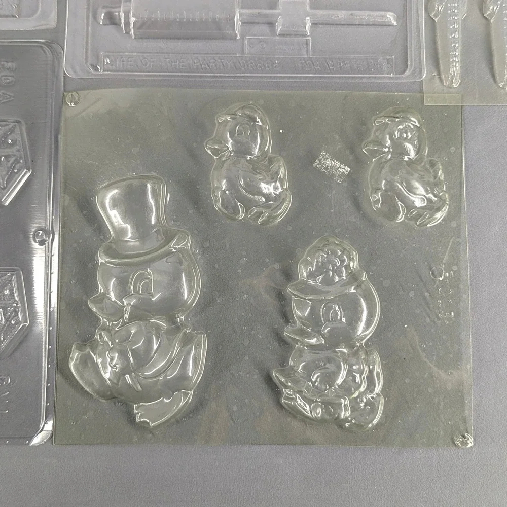 Vintage Plastic Chocolate Candy Mold Lot Butterfly Frog Syringe Block Croc